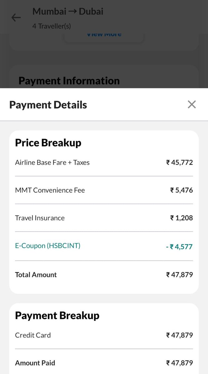 degr8yash's tweet photo. CASE OF PARTIAL REFUND @makemytripcare @makemytrip 

Paid Rs 47879. Received insurance 1208, so net receivable 46671, but as per MMT only 37195 receivable. PLS ISSUE THE BALANCE.

2 concerns
1) 37195 not yet refunded
2) balance charges refund

SS attached https://t.co/9qquV0gIyf
