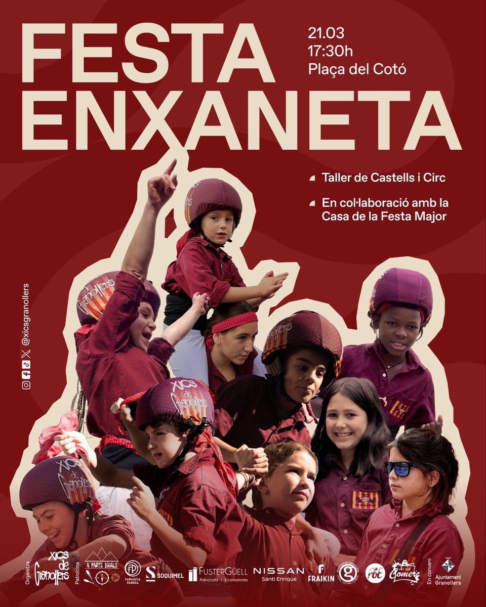 XicsGranollers's tweet photo. Ja us heu reservat a la vostra agenda això d’aquesta tarda?
El fantàstic taller per descobrir:
1) que heu nascut per fer castells
2) que fer #castells és una gran activitat per fer en familia i econòmica
3) i que mai és tard per començar

Us hi esperem! https://t.co/OsKSfOF06K