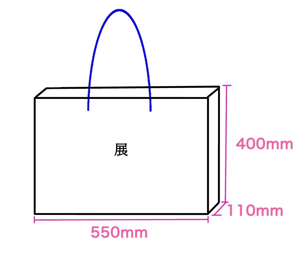 KING OF PRISM 10th ANNIVERSARY展の展示会オリジナルショッパーのサイズを気にされていたエリートさんがいたので測ってみました。
素人採寸なので、数mmの誤差がある前提でご活用ください。