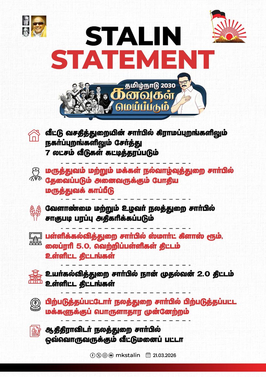 M.K.Stalin - தமிழ்நாட்டை தலைகுனிய விடமாட்டேன் tweet media