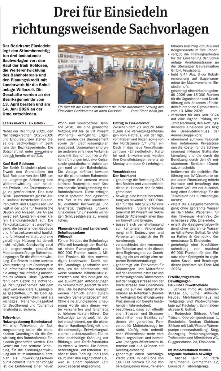 Aus dem #Bezirksrat #Einsiedeln - #Bezirksgemeinde 13.4.2026
einsiedeln.ch/libraries.file…