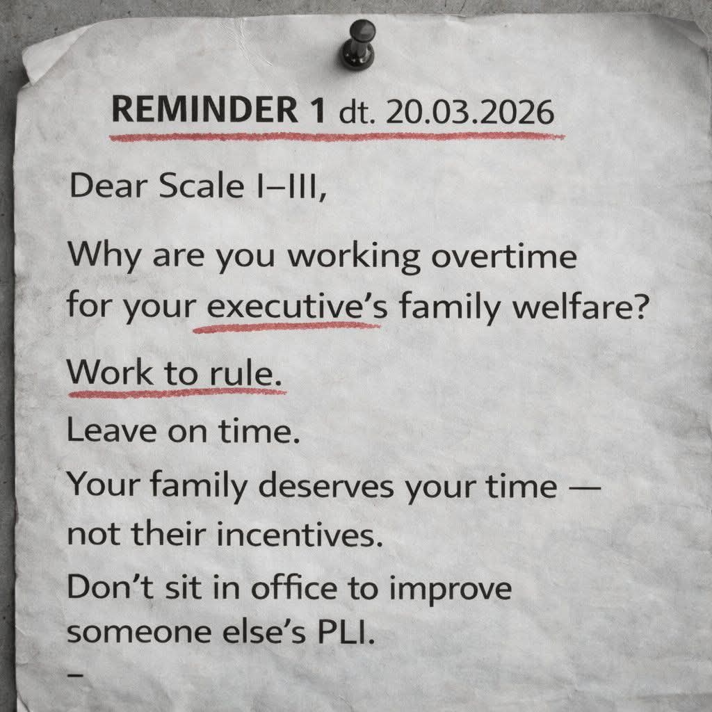 AUCBO_Tamilnadu's tweet image. #pli
15 days PLI for employees and 365 days PLI for executives
#discrimination
#injustice
@DFS_India
@FinMinIndia 
@kanalmedia23 
Bring parity in PLI
Extend 365 days PLI to all employees