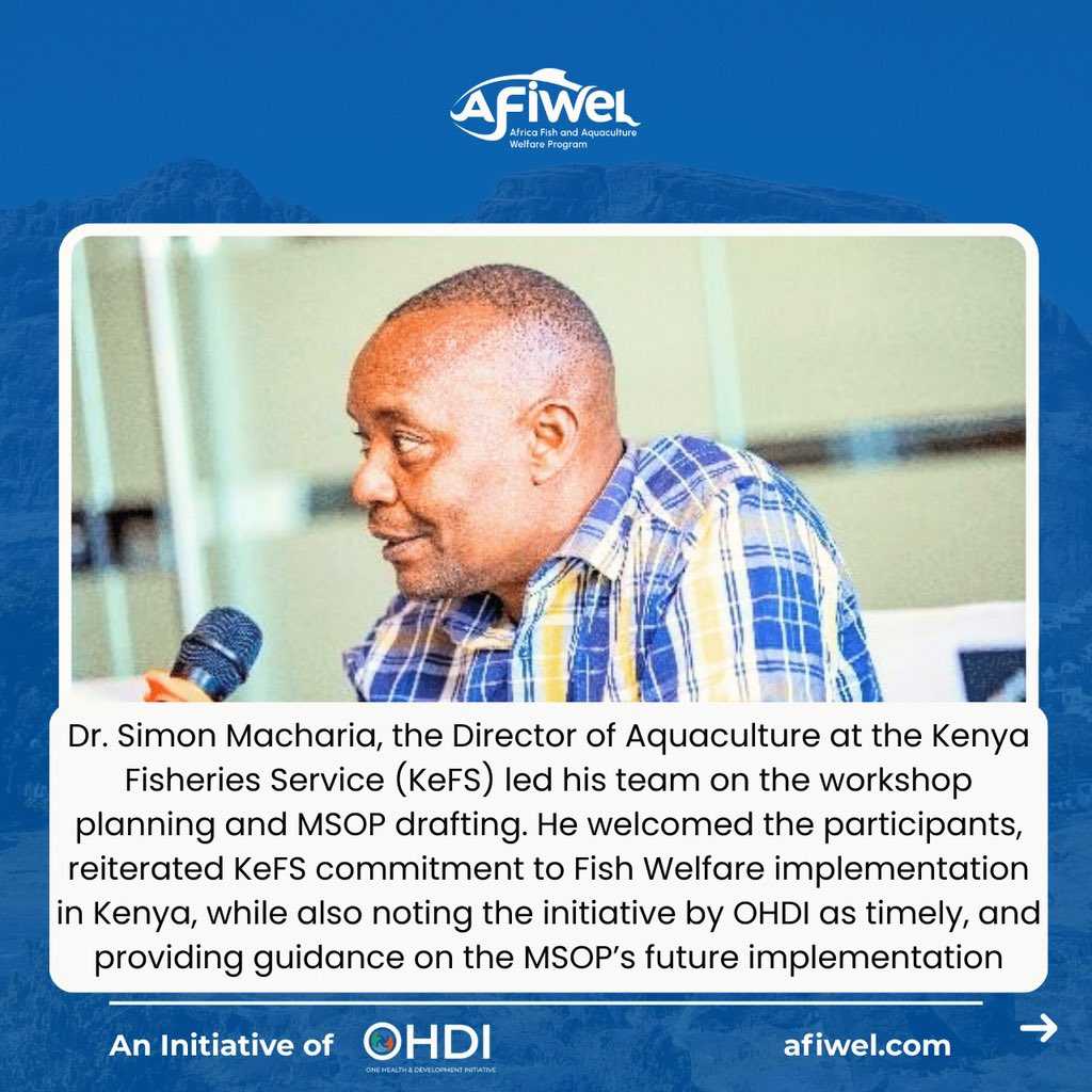 afiwelprogram's tweet photo. OHDI, KeFS, the State Dept of Blue Economy &amp; KMFRI held a 4-day workshop in Kisumu to co-develop Kenya’s Fish Welfare MSOP—Africa’s first. The milestone advances ethical, standards-aligned aquaculture.

#AFIWEL #OHDI #FishWelfare #SustainableAquaculture https://t.co/T8Z5vMhI2x