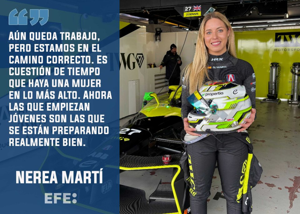 EFEdeportes's tweet photo. ENTREVISTA | Nerea Martí y el crecimiento de las pilotos mujeres en el mundo del motor: "Estamos en el camino correcto".

🎙️ @_albacg 

#FormulaE #CupraRavalMadridEPrix https://t.co/XtVMpBCBpe