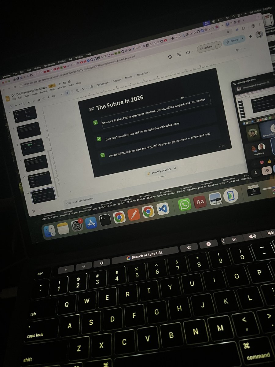 _mercyjae's tweet image. I had a great time talking about “On-device AI” with flutter kaduna community. We had a demo with an image classifier app built with tflite and flutter.
Good to see that a lot of things can be done offline 🤭🤭

Slides link: docs.google.com/presentation/d…

#tech #community #flutter