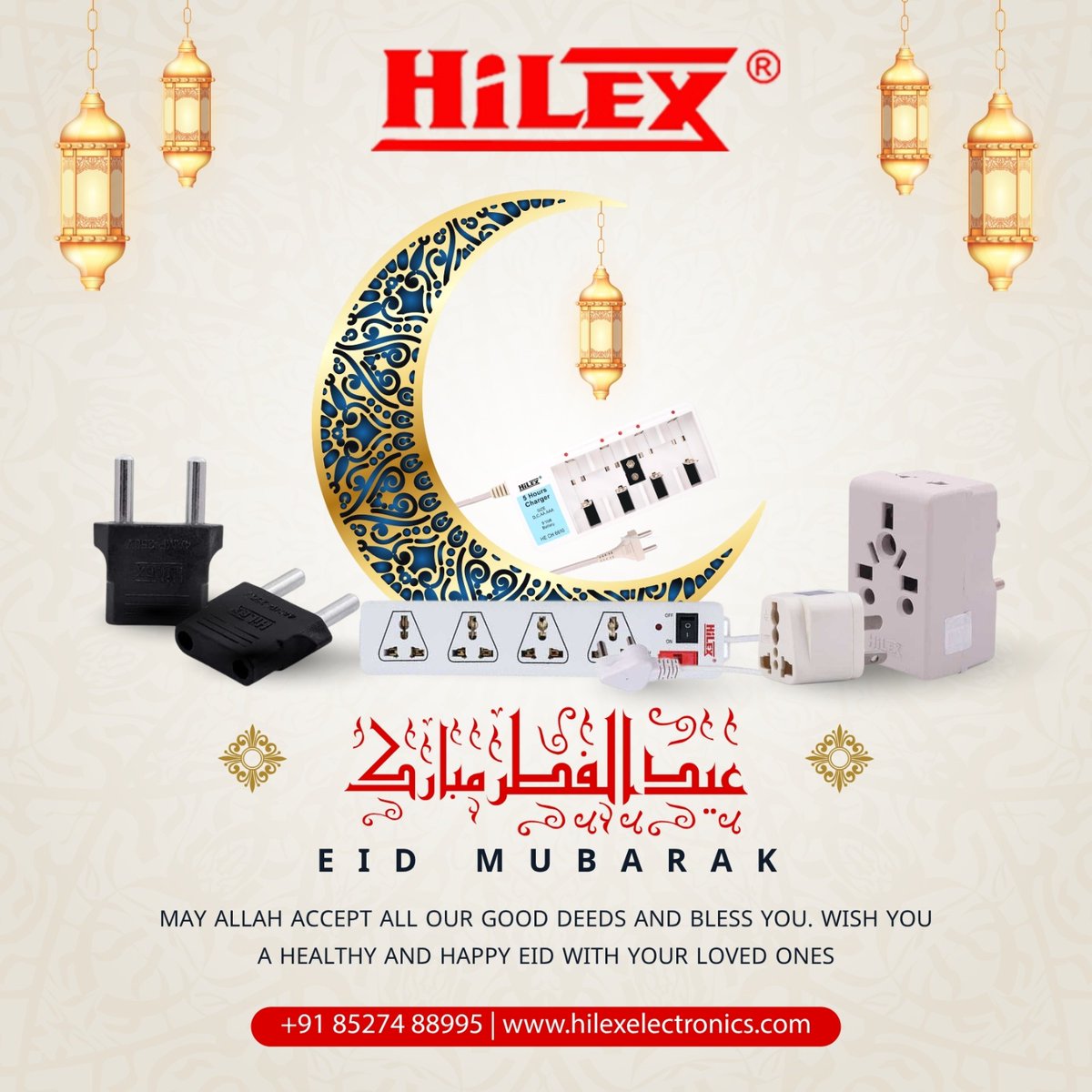 Elect85071Hilex's tweet image. May this Eid connect you with your loved ones and fill your life with positive energy. ✨🔌

Eid Mubarak from the HiLEX family!

🌐 Explore more: hilexelectronics.com
📞 Order now: +91 85274 88995

#HiLEX #EidMubarak #Electronics #PoweringConnections #Eid2026 #SmartLiving