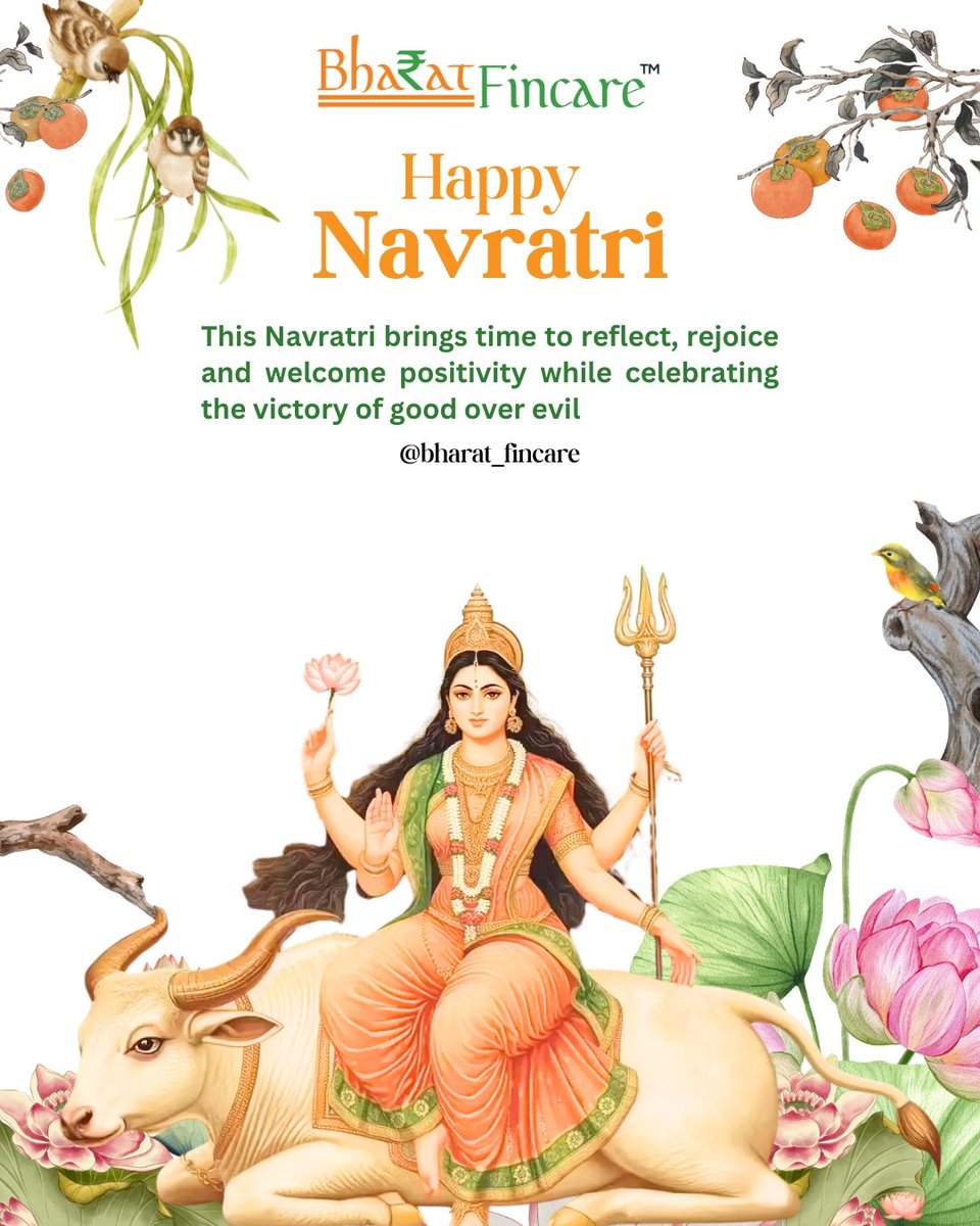 Bharatfincare's tweet photo. May this Navratri bring peace, positivity, love and new beginnings into your life. 😊✨
Wishing you a joyful and blessed celebration 🌸
#HappyNavratri #Navratri2026 #FestiveGreetings #GoodOverEvil #BharatFincare https://t.co/vYf3YuKYc5