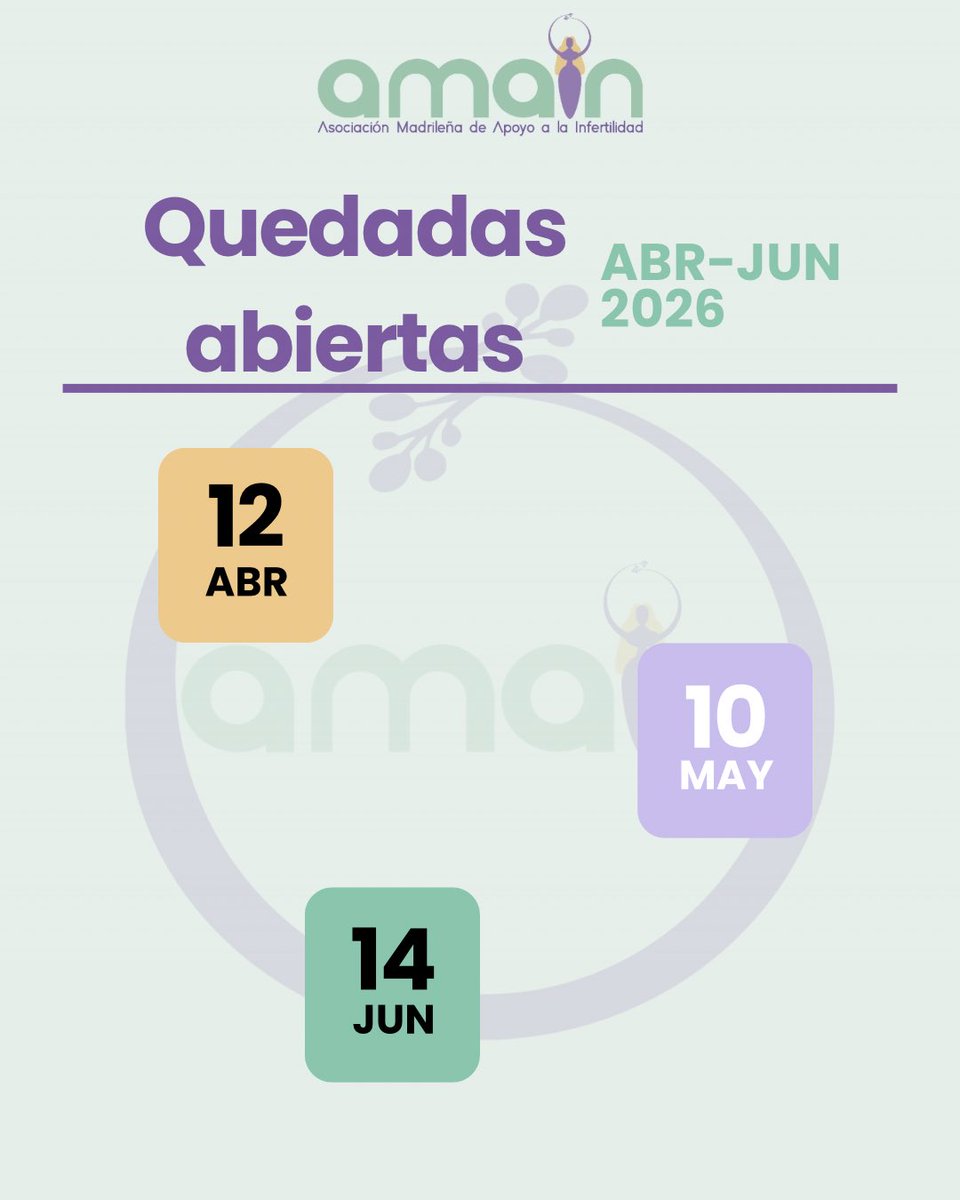 En nuestro grupo de Telegram organizamos quedadas ABIERTAS para conocer a gente en nuestra misma situación, y queremos dar la bienvenida a la primavera con las quedadas de los próximos meses.
#infertilidad #infertilpandy #reproduccionasistida #quedadasAMAIN
