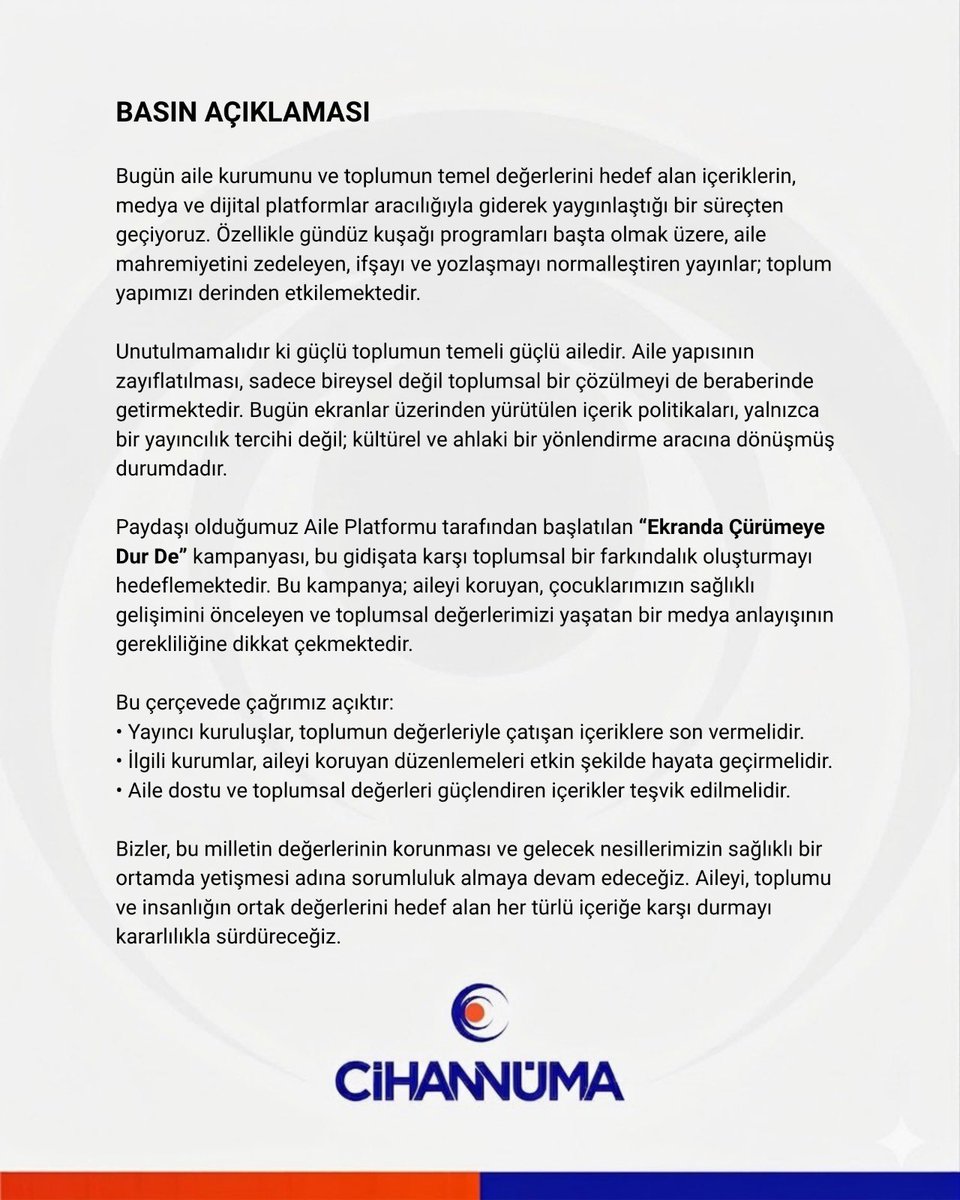 Ekranda çürümeye dur de! Çürüme çürütmeye sebep oluyor, hep birlikte kaybediyoruz...