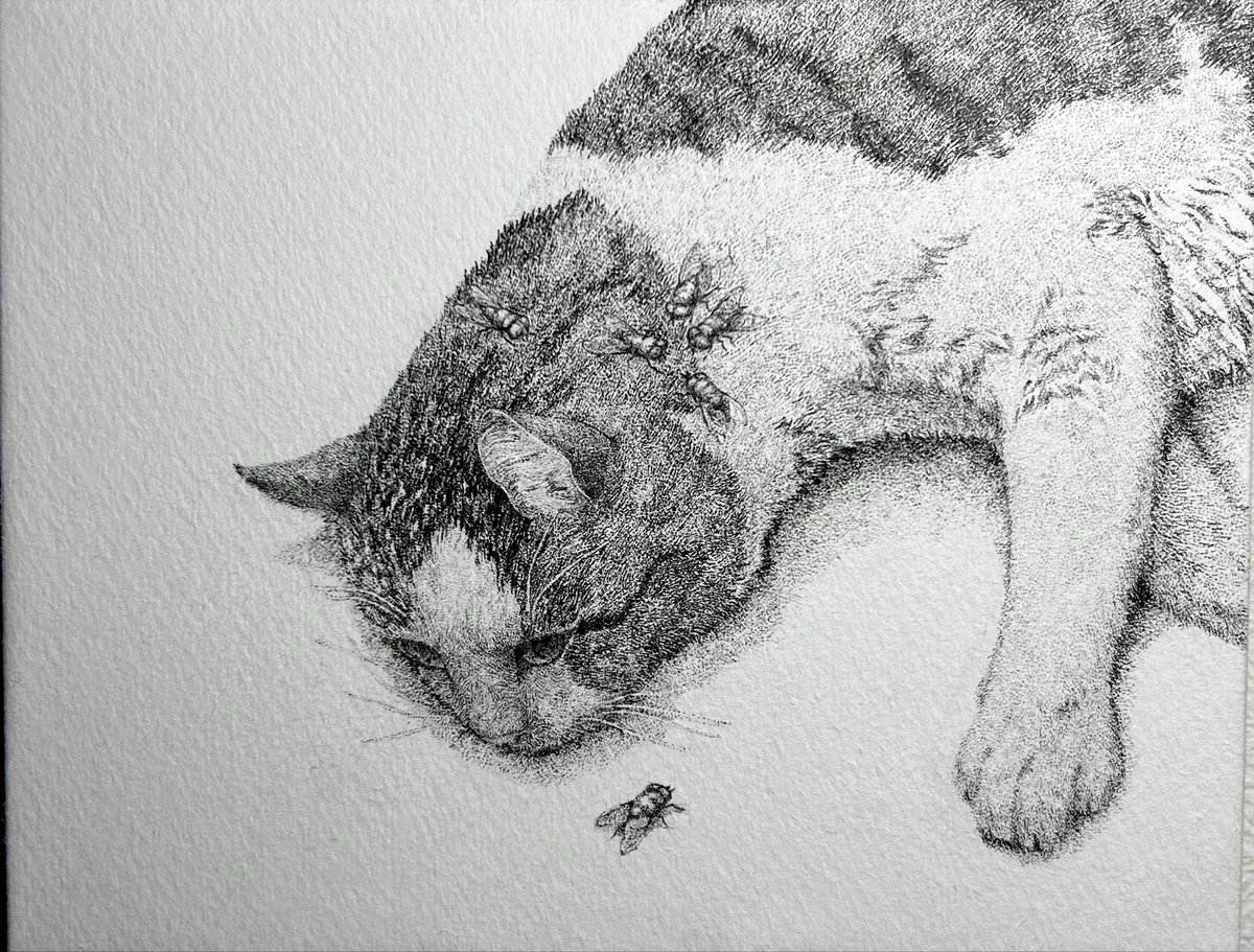 見れない見たくない
#ペン画 #点描画