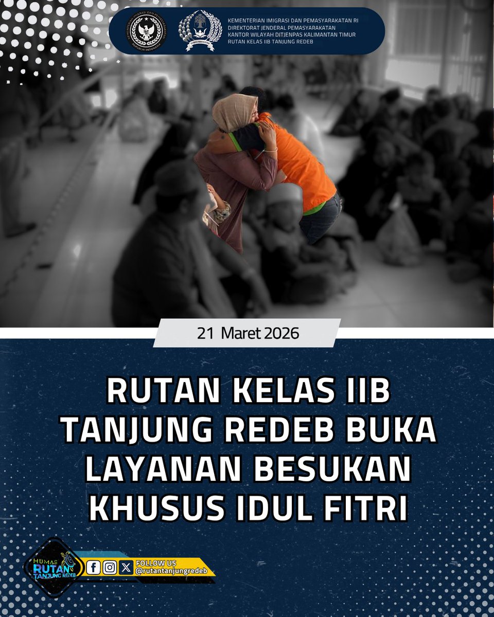 Rutan_tj_redeb's tweet image. Humas Ruber — Tangis haru mewarnai besukan Idul Fitri di Rutan Tanjung Redeb. Rindu terbayar dalam pelukan hangat penuh makna.

Momen singkat, namun menjadi penguat harapan dan cinta yang tak terputus.

#kemenimipas
#imipas
#pemasyarakatan
#ditjenpas
#rutantanjungredeb