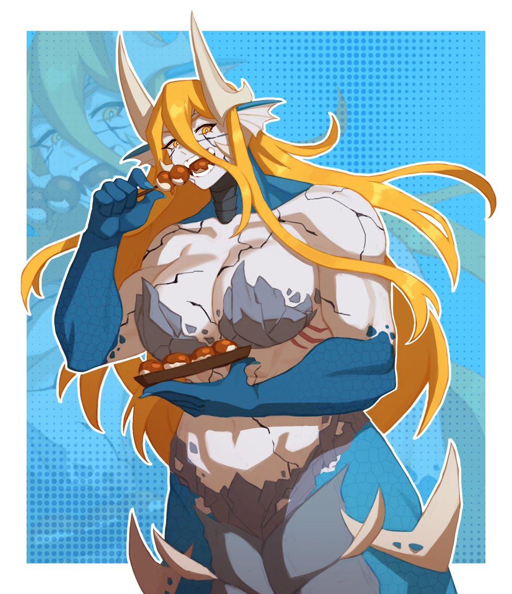 What's this? Skolas eating normal sized food? mind blown I know, she just loves Takoyaki she will shrink down just to enjoy it. 

banger piece done by: @/Urutaoh