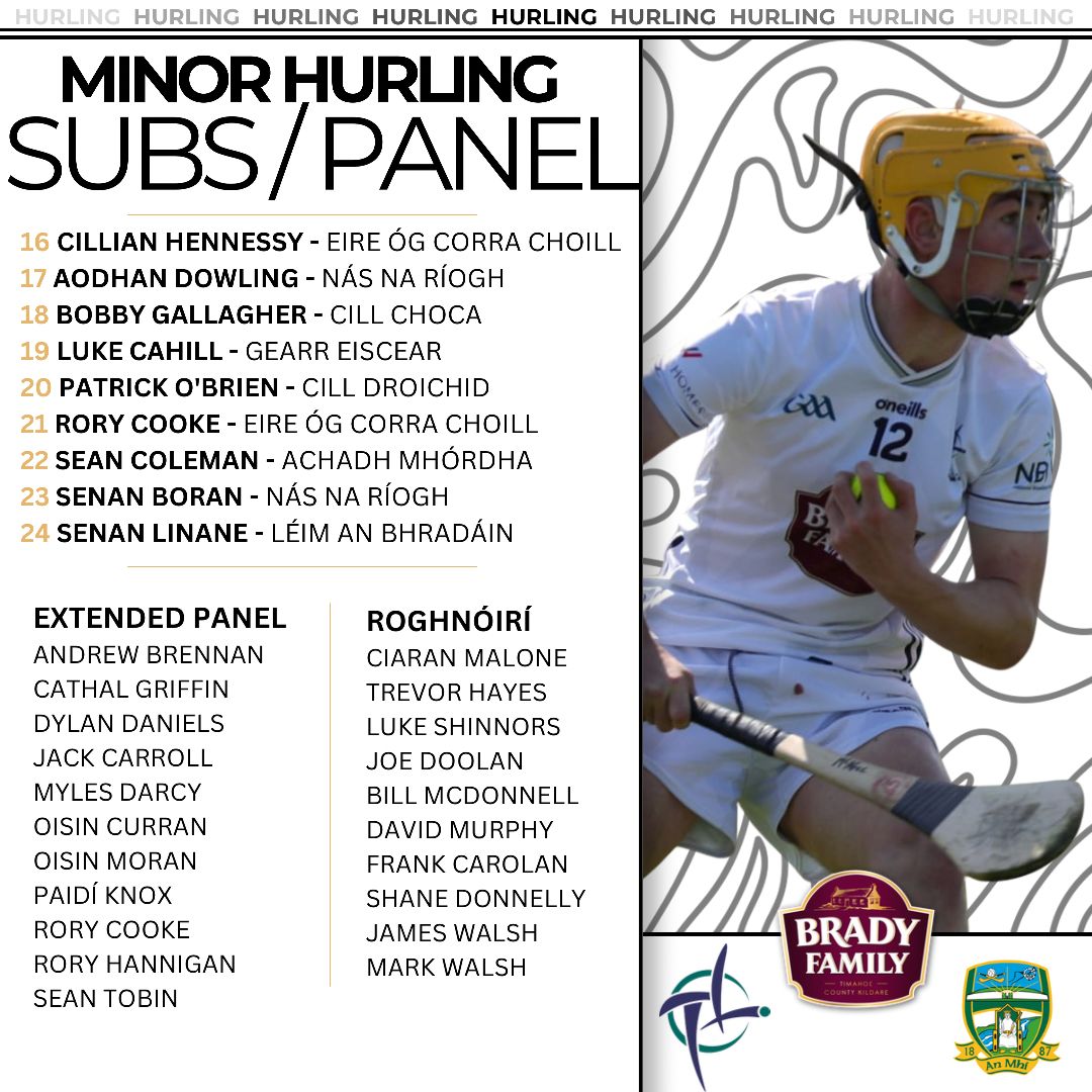 MoorefieldGaa's tweet photo. Best of luck to Sean Coleman & the Kildare Minor Hurling team in round 1 of the Leinster Minor Hurling Championship today! ๐ณ #Moores2026 #SupportYourCounty https://t.co/eSuLMTlgI0