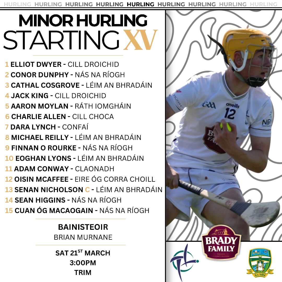 MoorefieldGaa's tweet photo. Best of luck to Sean Coleman & the Kildare Minor Hurling team in round 1 of the Leinster Minor Hurling Championship today! ๐ณ #Moores2026 #SupportYourCounty https://t.co/eSuLMTlgI0