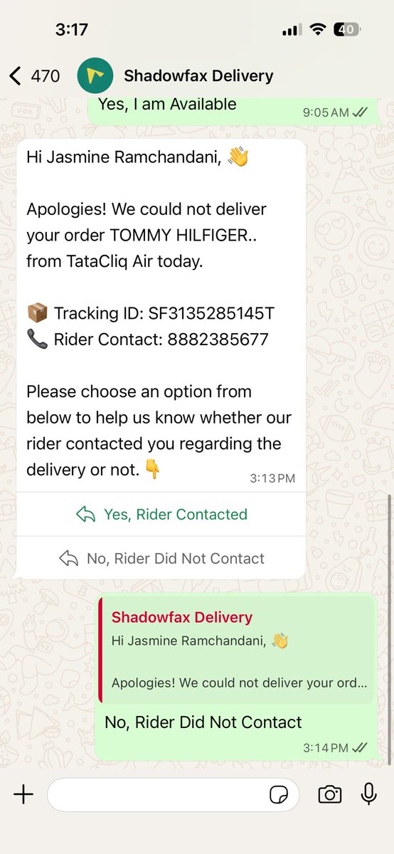 jasminerc's tweet photo. Shame on you @shadowfax_in @TataCLiQCare 2 different dates, rider just decides themself that they want to cancel delivery. ShitShow! https://t.co/GUikgMjUzB