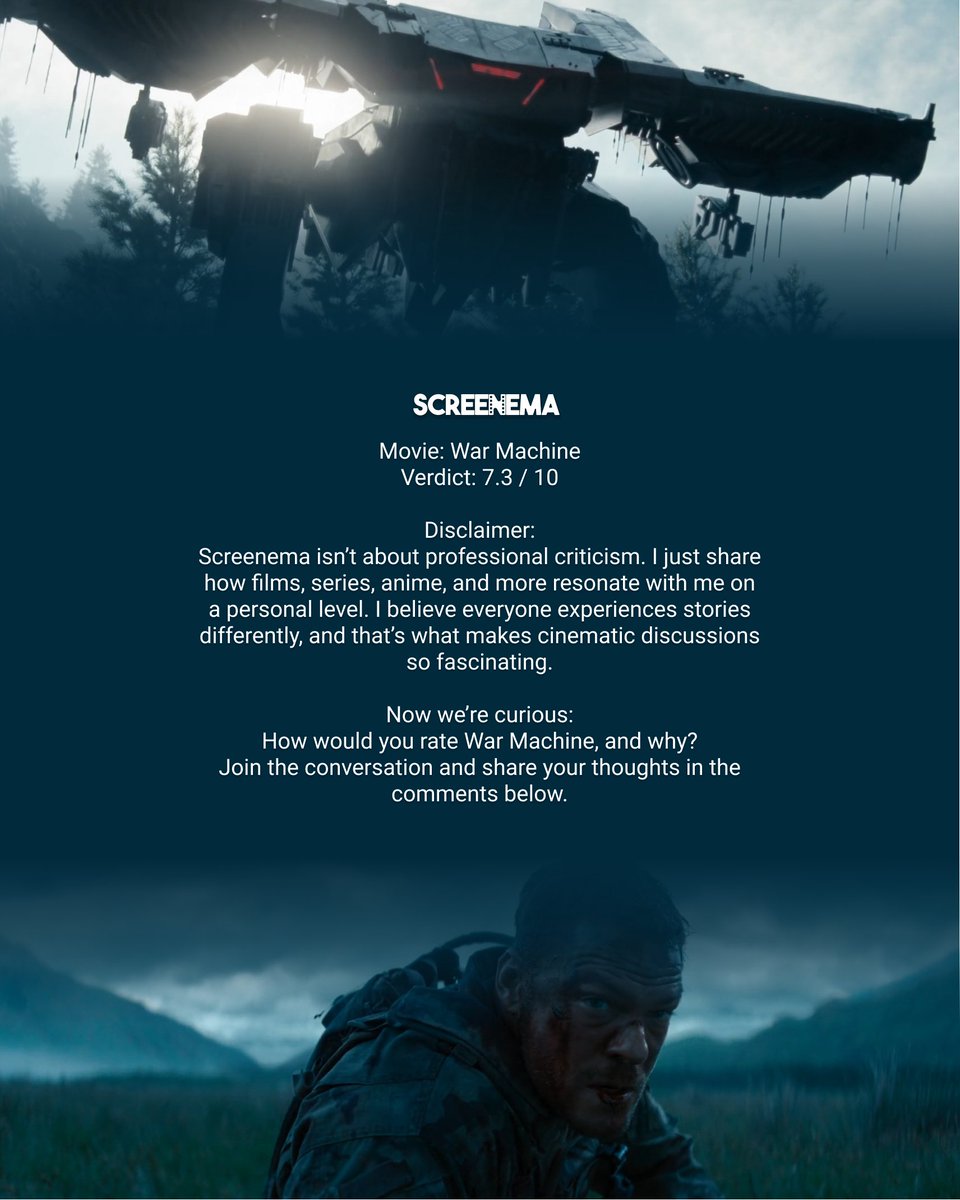 ScreenemaRevs's tweet photo. How would you rate War Machine? Share your thoughts below!
#FilmReview #MovieReview #WarMachine #FilmCritique #MovieDiscussion https://t.co/CHwEYm0aIQ