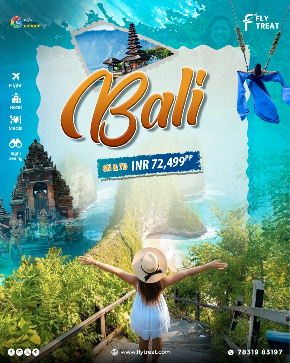 Flytreat_Tour's tweet photo. 🌴✨ Bali is Calling… Are You Ready? ✨🌴

From breathtaking cliff views to serene temples and crystal-clear beaches — experience the magic of Bali like never before! 💙

📞 DM now or call us to book your dream getaway!
📲 78319 83197 https://t.co/KpcgXrjYa3