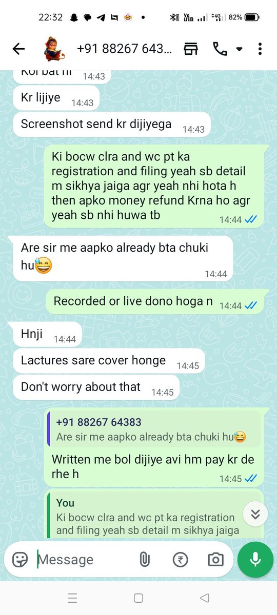 ADITYAShaw50872's tweet photo. @TyariexamkiC gave WRITTEN promise to cover BOCW, CLRA, WC &amp; PT in their course. After payment — topics missing. Asked for refund — got BLOCKED.
Legal action in progress. Buyer beware.
#FakePromises #Scam #ConsumerRights https://t.co/ElBhEcSEvN