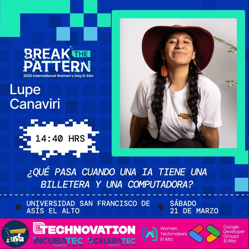 If you want a pick on what I will be presenting later today at the International Women organized by
<a href="/GDGElAlto/">GDG El Alto</a> and featuring <a href="/dev3pack_BOL/">Dev3pack Bolivia 🇧🇴</a>,
you can chekout my slides and my other socials here ☺️ dixid.cards/luucamay-myh0