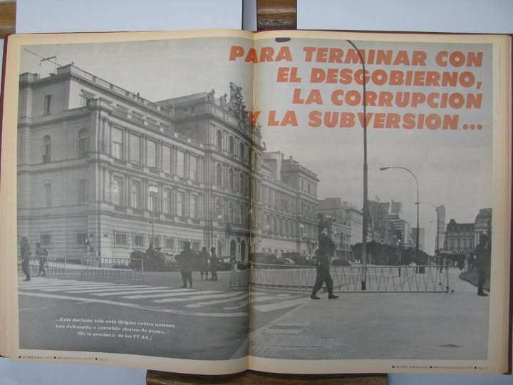 CabezaMiro's tweet photo. El golpe militar se dio "(...) PARA TERMINAR CON EL DESGOBIERNO, LA CORRUPCIÓN Y LA SUBVERSIÓN".
Diario La Tarde, 24 de marzo de 1976, págs 12 y 13, Director: Héctor Timerman, el Canciller Nac & Pop. #ChauRelato #AbranArchivosConadep https://t.co/gDgdzOvGSW https://t.co/1SEDl12YpQ