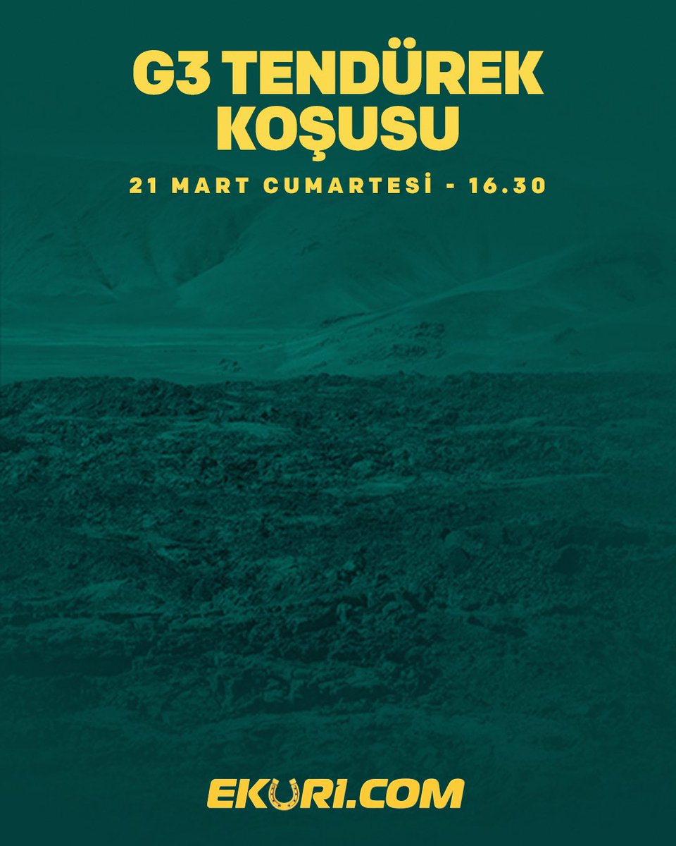 ekuriresmi's tweet photo. Adana'da, G3 Tendürek Koşusunda sıralı ikiliyi tahmin et, 100 TL eküri puan kazan!

Şartlar:
* Üye numaranı yaz.
* Eküri X hesabını takip et.
* Paylaşımı RT yap ve beğen.
*Birden fazla ve gizli hesaplardan tahminde bulunan katılımcıların tahminleri geçersiz sayılacaktır.

https://t.co/3eR1Oc7Kme