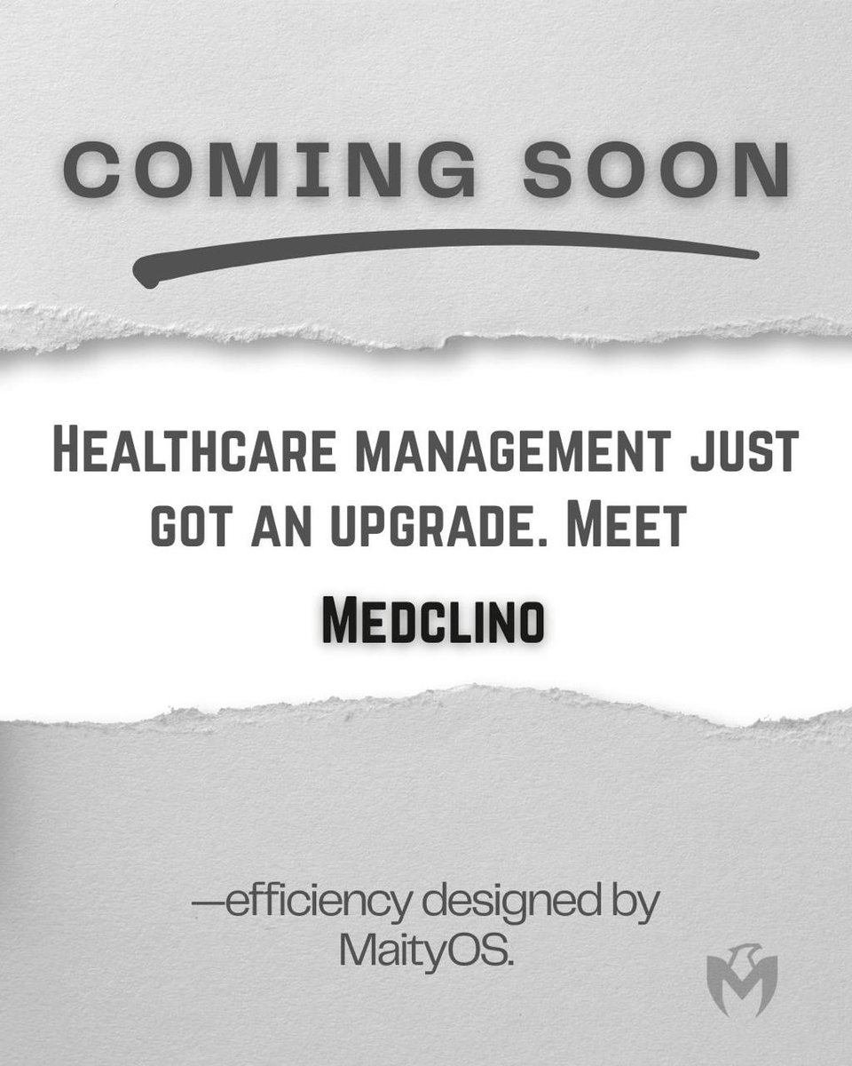 MaityOSOfficial's tweet photo. Efficiency is no longer an option; 
it’s a necessity. 
MaityOS is proud to announce Medclino.

📅 Launching Soon!

📫 Reach out: contact@maityos.com

🌍 Official Website: https://t.co/xlQ01VEArr

#Medclino #MaityOS #HealthcareIT #HealthTech #ClinicManagement https://t.co/hBxu27I5dl