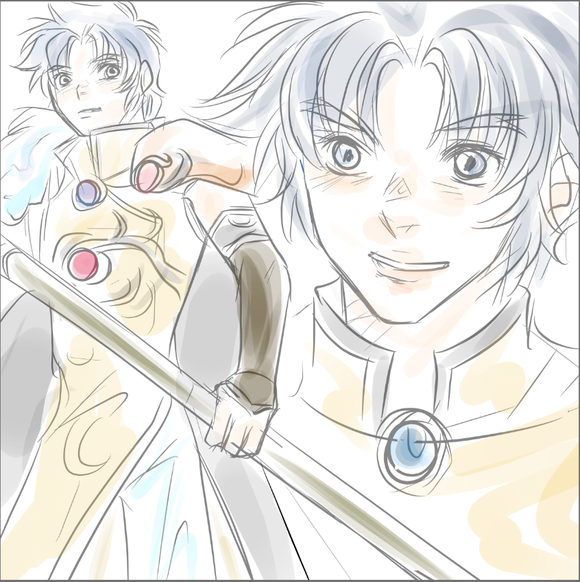 今、軍服長編、ようやく最終章に到達しましたｗｗｗ🦝
軍服シリーズ　剛国皇太子　秀麗黄
心優しい絵師様いらしたら……清書お願いいたします。
８月に分厚い本出します！絶対に出すぅうううう🦝