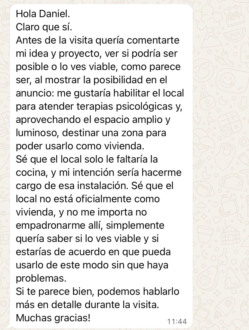 _daniVLC_'s tweet photo. El acceso a vivienda en Valencia da cada vez más miedo y tristeza. Mi padre (ya mayor) tiene un local comercial en alquiler a 500€/mes. TODOS, fisioterapia, estampación, psicología,… lo quieren para vivir y trabajar ahí. Sin proyecto de por medio y como buenamente se pueda. https://t.co/WgTCGKBGfL