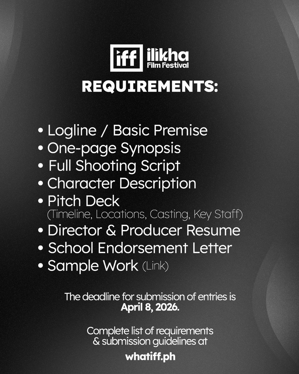 ilikhafilmfest's tweet photo. Submit your entry now.
🔗 https://t.co/YJTgxhIOLT https://t.co/rdi0nzlciV