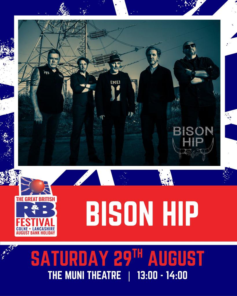 bisonhip's tweet photo. We're hitting the stage at The Great British Rhythm &amp; Blues Festival in Colne on 29th August 🔥
Part of the iconic August BH weekend festival, one of the UK’s top blues events
📅 29.08.26 BISON HIP - 1pm The Muni Theatre!!

🎟 Tickets: https://t.co/3bN9vPqTpp https://t.co/IY8aAYGzAA