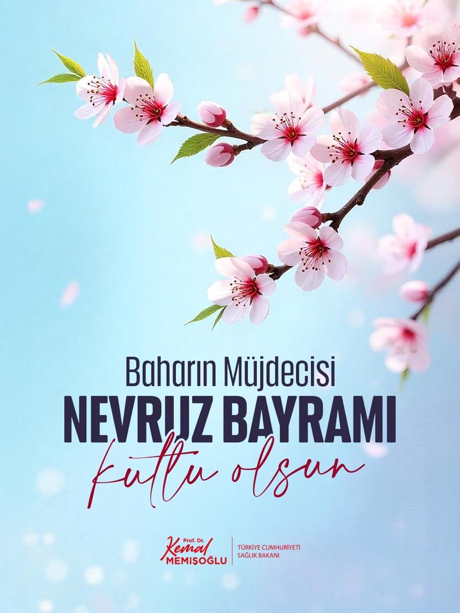 Baharın habercisi, kardeşliğin simgesi Nevruz’u hep birlikte karşılıyoruz. 🌱

Toprağın uyanışıyla birlikte umutlarımızın da tazelendiği bu güzel günün; ülkemize, gönül coğrafyamıza ve tüm insanlığa sağlık, huzur ve esenlik getirmesini diliyorum.

Nevruz Bayramımız kutlu olsun.
