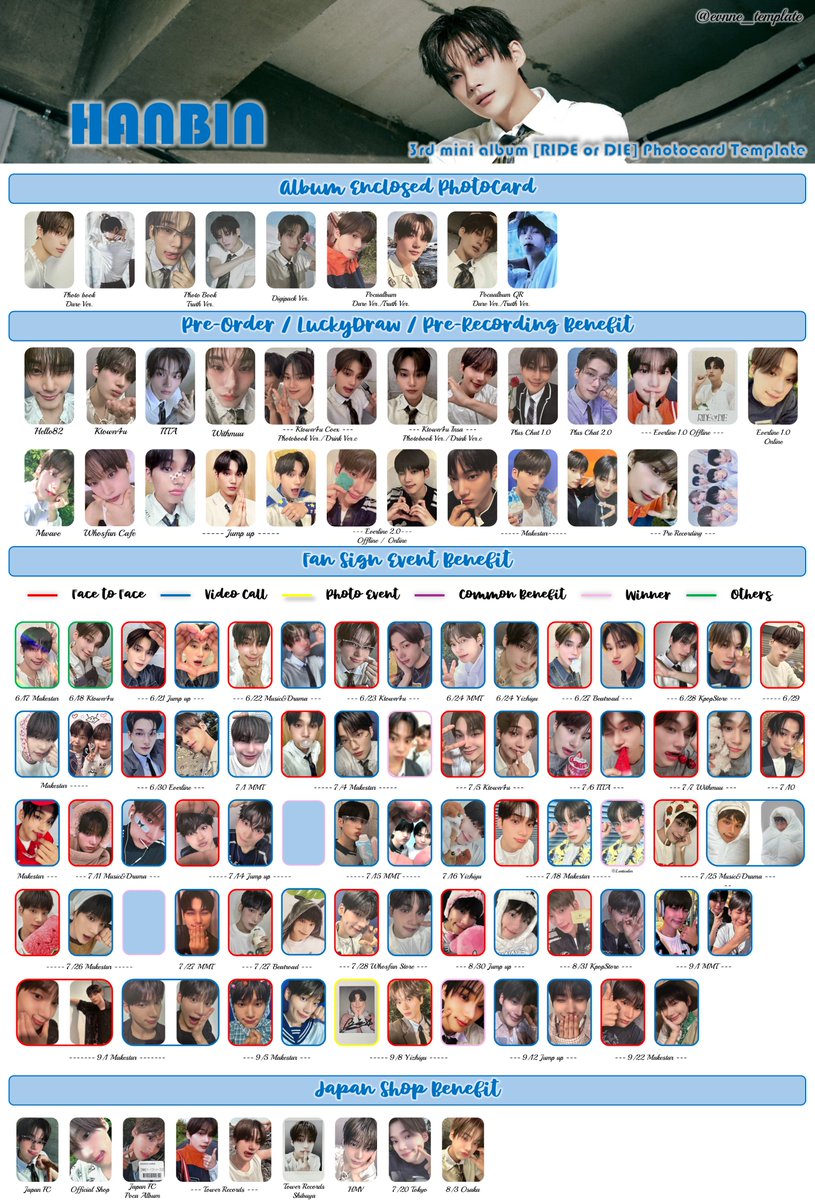 EVNNE 3rd Mini Album [RIDE or DIE] Photo Card Template ✓ 케이타