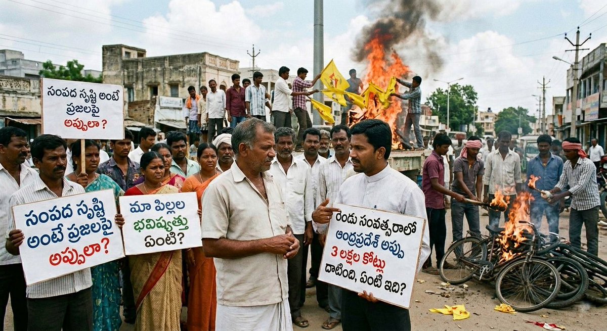 onlyforjagun's tweet image. రెండేళ్లు గడవలేదు అప్పుడే మూడు లక్షల కోట్ల అప్పా ?
సంపద సృష్టిస్తా అన్న దౌర్భాగ్యుడు ఎం చేస్తున్నాడు @JaiTDP @JanaSenaParty 

#ApDebts #SaveApFromTDP #EndOfTDP