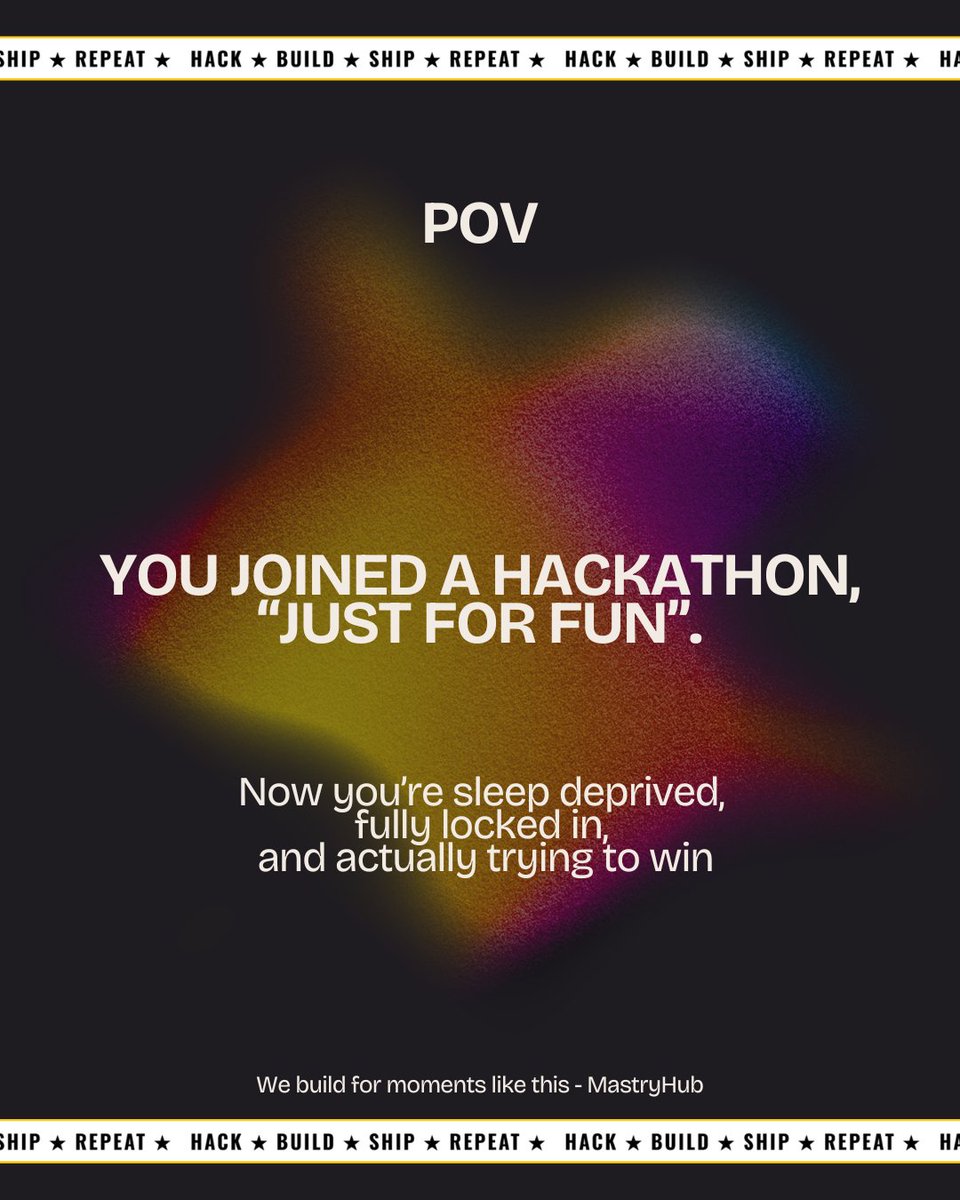 It always starts as “just for fun.”

Then you’re fully locked in.

Late nights.
Debugging everything.
Trying to make something that actually works.

That’s the thing about hackathons.

You don’t realize how deep you’re in… until you actually care about winning.

If you’ve been