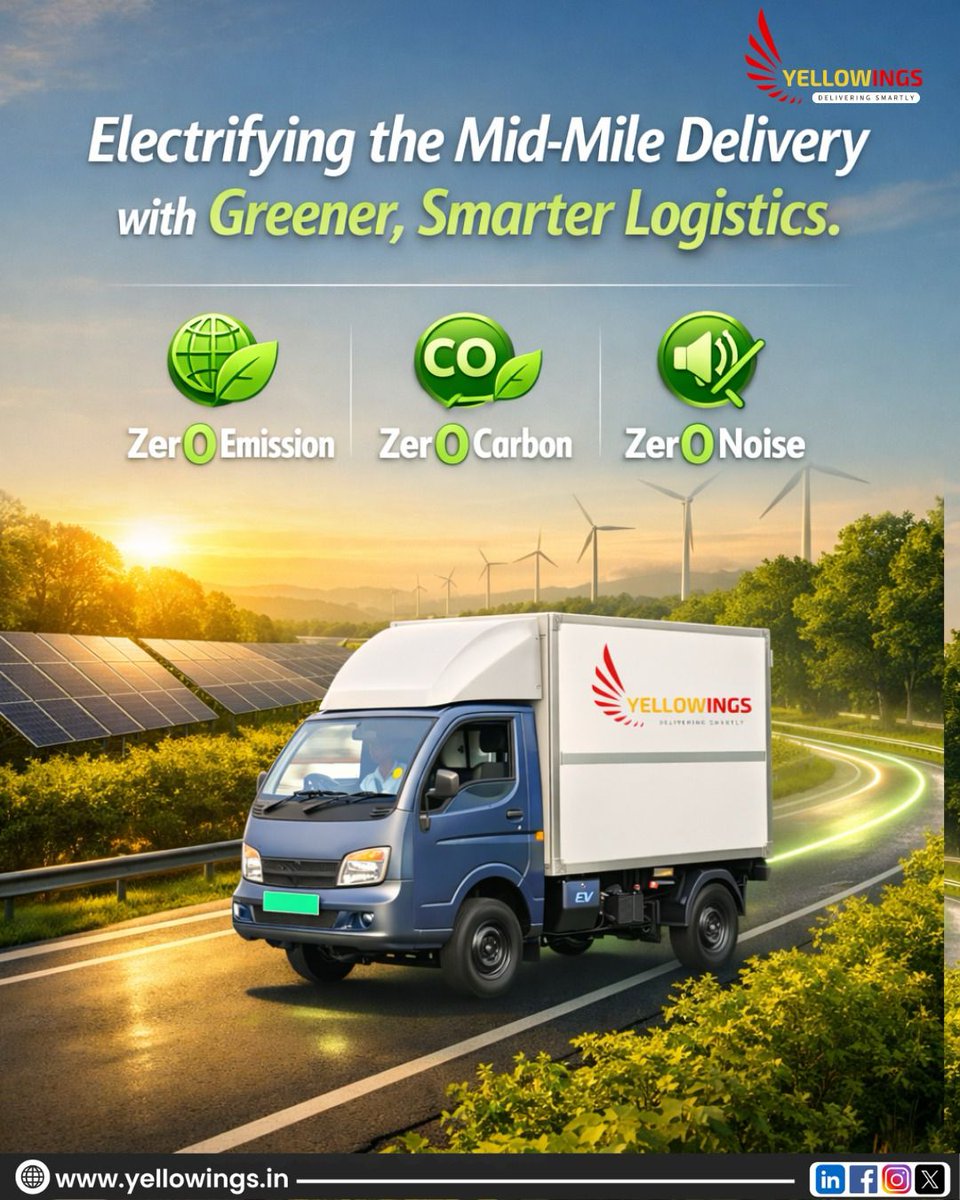 _yellowings_'s tweet photo. Electrifying the mid-mile with greener, smarter logistics.
Make your supply chain future-ready with sustainable mid-mile solutions.
Choose #Yellowings for cleaner deliveries.
#MidMileLogistics #EVFleet #ZeroEmission #ZeroCarbon #ZeroNoise #SustainableLogistics https://t.co/L08GcXxVmM