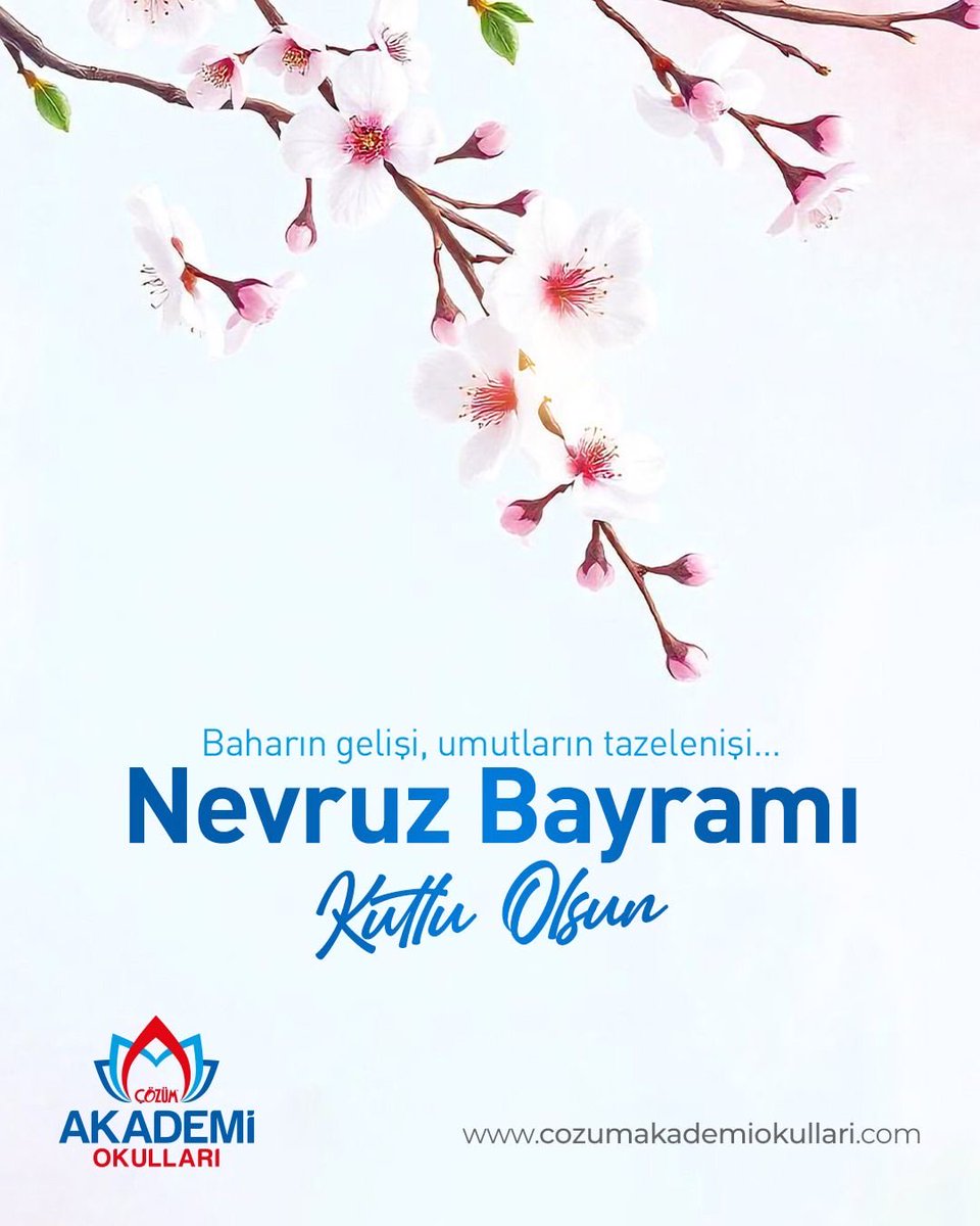 Doğanın uyanışının müjdecisi, baharın ilk güneşi...
Umut ve tazelenmenin habercisi: Nevruz!

Eskiyi geride bırakıp, yeni umutlarla dolu bir geleceğe adım atma vakti.

Nevruz'un barış, birlik ve bereket getirmesi dileğiyle.
Nevruz Bayramı Kutlu Olsun!