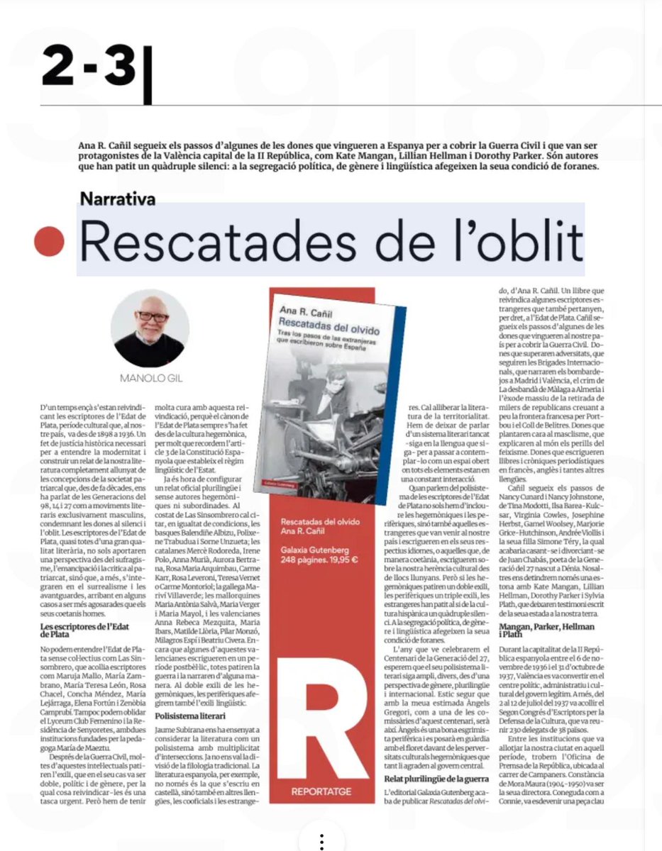 josepballesterr's tweet photo. Avui al Posdata  del  @levante_emv   l'amic @manologild  rescata i revisa escriptores de gran calat creatiu, que cal llegir i rellegir. https://t.co/hu6WUDiPre