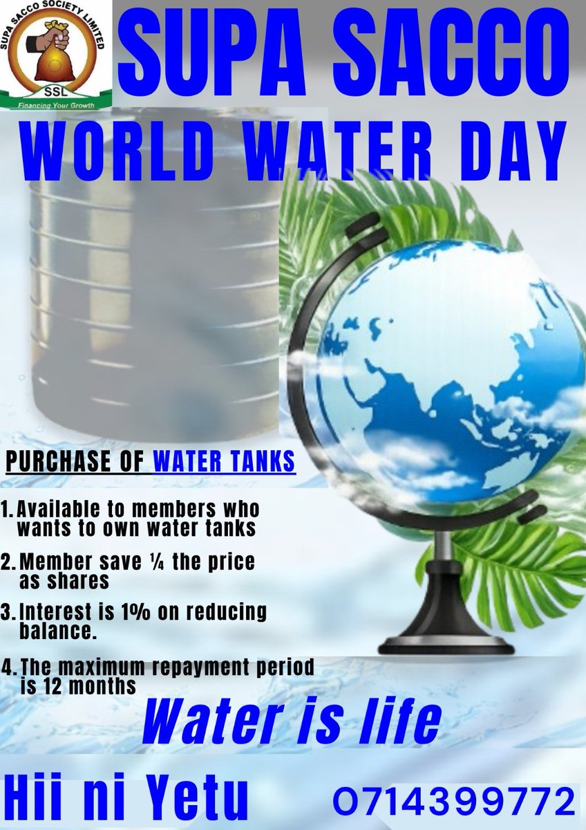 supasacco's tweet photo. 💧Happy World Water Day💧: This year's theme of ''WATER AND GENDER'' resonates deeply with our Vision. Enriched and Transformed Lives. Together, we can build a brighter, more peaceful future for all. 💧✌️ https://t.co/Teh1O7B0Vp