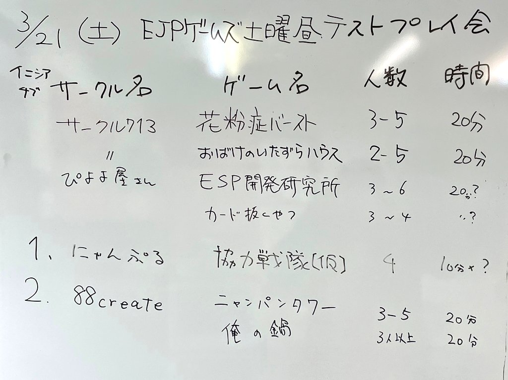ボドトレ|EJPテストプレイ会 tweet media