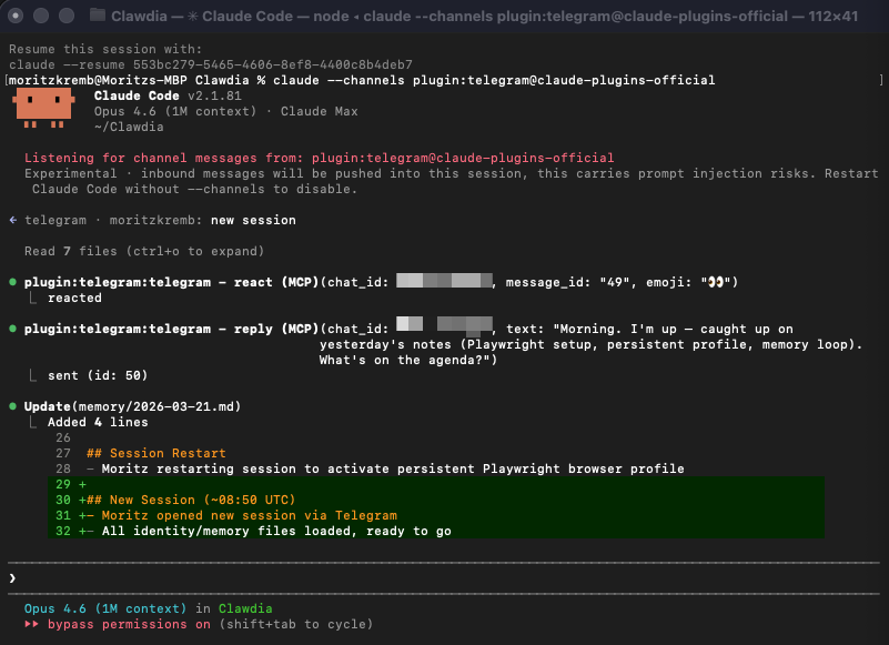 My telegram connection with claude code has been very stable since I ...