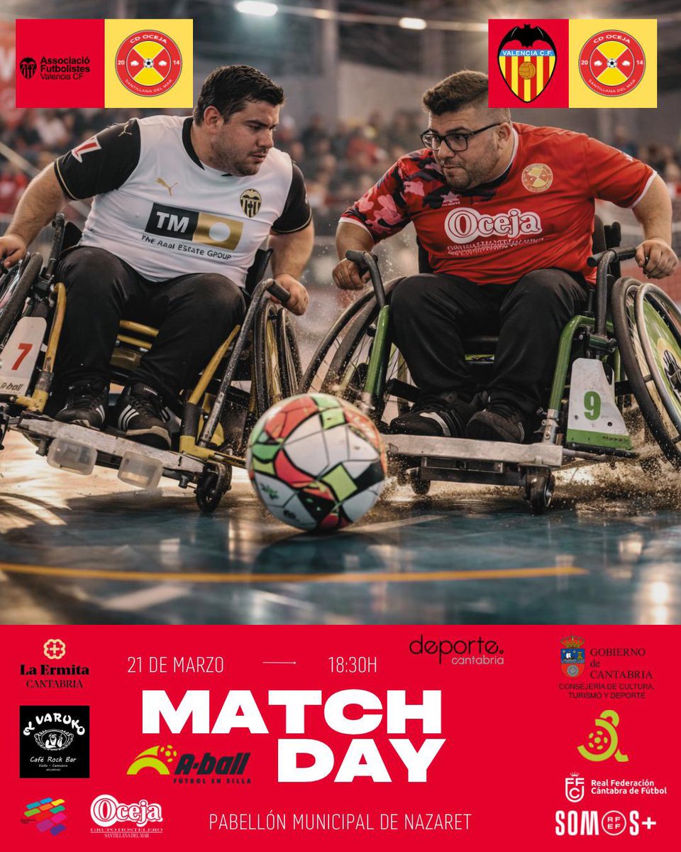 ♿️⚽️ Doble compromiso en Valencia.

🆚 <a href="/FutbolistasVCF/">Futbolistas Valencia 💯</a> 
🆚 <a href="/valenciacf/">Valencia CF</a> 

#HacerDeLaDiscapacidadUnaCapacidad