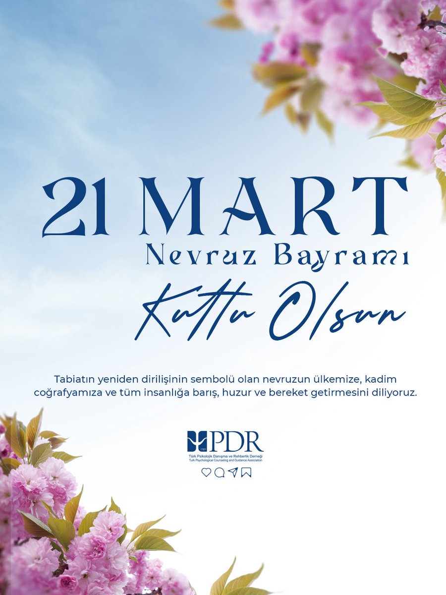 turkpdrdernegi's tweet photo. 21 Mart Nevruz Bayramı 

Tabiatın yeniden dirilişinin sembolü olan Nevruz’un; ülkemize, kadim coğrafyamıza ve tüm insanlığa barış, huzur ve bereket getirmesini diliyoruz.

Baharın getirdiği umut ve yenilenme duygusunun hepimize iyi gelmesi dileğiyle…

#NevruzBayramıKutluOlsun https://t.co/ch4HUWUHOM