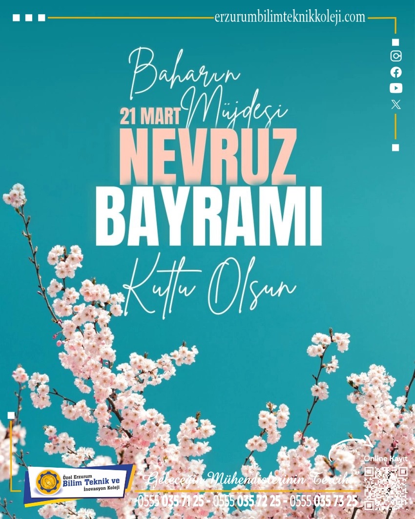 ErzurumBtk's tweet photo. Yüzyıllardır kültürümüzde önemli bir yere sahip olan Nevruz, yeni başlangıçların, bereketin ve dayanışmanın simgesidir.
Baharın getirdiği güzelliklerin ülkemize ve tüm insanlığa sağlık, huzur ve mutluluk getirmesini diliyoruz.
21 Mart Nevruz Bayramı kutlu olsun. https://t.co/IqYR9CfJBJ