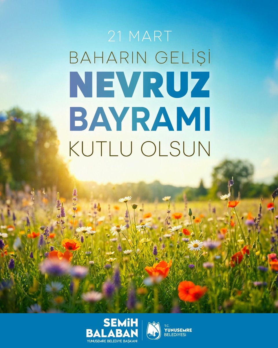 21 Mart, doğanın uyanışı, umudun ve yenilenmenin simgesi… 

Baharın müjdecisi Nevruz Bayramı’nın; barışa, kardeşliğe ve dayanışmaya vesile olmasını diliyor, tüm hemşehrilerimizin Nevruz Bayramı’nı kutluyorum.

Nice baharlara birlikte…