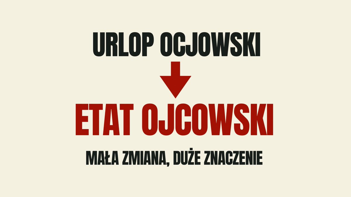 Moja propozycja zmiany nazwy urlopu macierzyńskiego na #etatmacierzyński oczywiście analogicznie dotyczy zmiany nazw na etat rodzicielski czy etat ojcowski.

Nie chodzi jednak o samą zmianę nazwy - chodzi o całkowitą zmianę myślenia, docenienia ciężkiej pracy i roli społecznej
