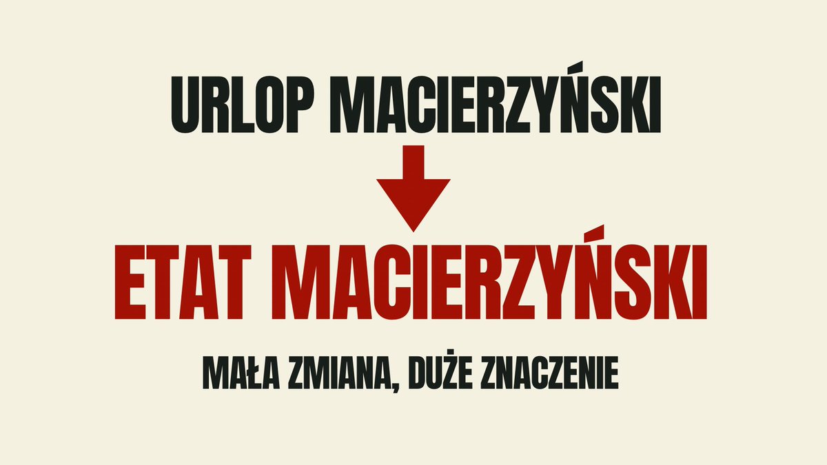 AgataLupomeska's tweet photo. Moja propozycja zmiany nazwy urlopu macierzyńskiego na #etatmacierzyński oczywiście analogicznie dotyczy zmiany nazw na etat rodzicielski czy etat ojcowski.

Nie chodzi jednak o samą zmianę nazwy - chodzi o całkowitą zmianę myślenia, docenienia ciężkiej pracy i roli społecznej jaką odgrywają rodzice, a w szczególności matki w naszym społeczeństwie. 

Panie Pośle @M_Jozefaciuk - dziękuję za to pytanie i za możliwość doprecyzowania mojej propozycji 👋🏻