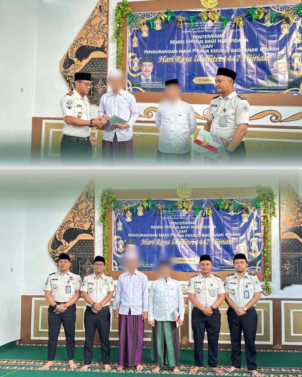 rutankudus's tweet image. KARUTAN KUDUS SERAHKAN REMISI KHUSUS HARI RAYA IDUL FITRI KEPADA WBP

Baca selengkapnya...
instagram.com/p/DWJdPnaEbMj/…

#kemenimipas
#guardandguide
#ditjenpas
#pemasyarakatan
#kanwilditjenpasjateng