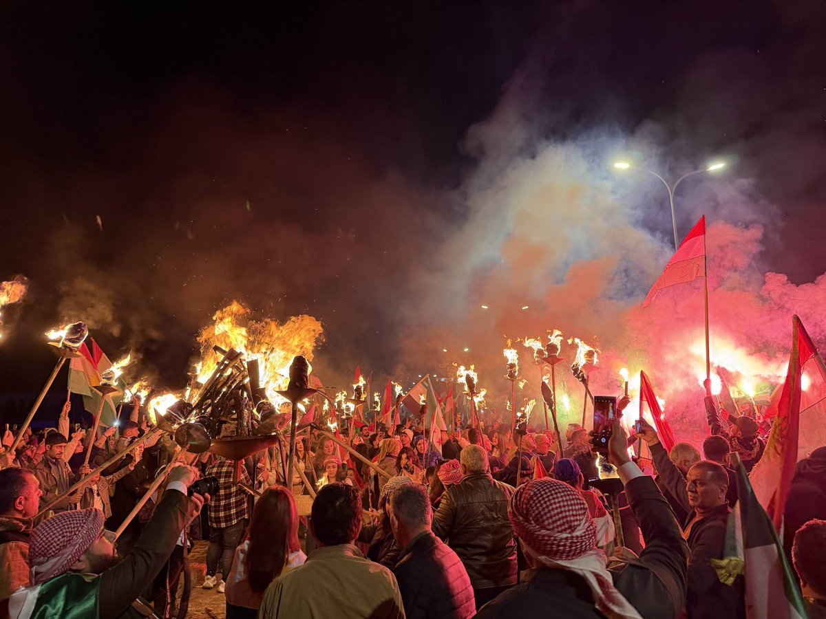 QalaatAlMudiq's tweet image. #Syria: Nowruz/Newroz celebrations last night in Afrin &amp;amp; Sheikh Maqsoud (video) in #Aleppo.