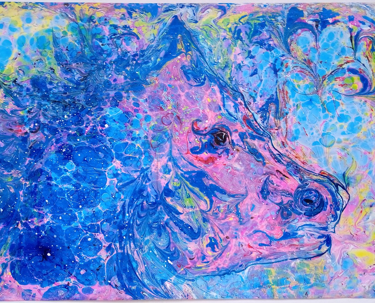 Natalchechka's tweet photo. Horse #contemporaryart  Ebru art 
https://t.co/eCUJSetWr6 https://t.co/2hz85Ct6Iq