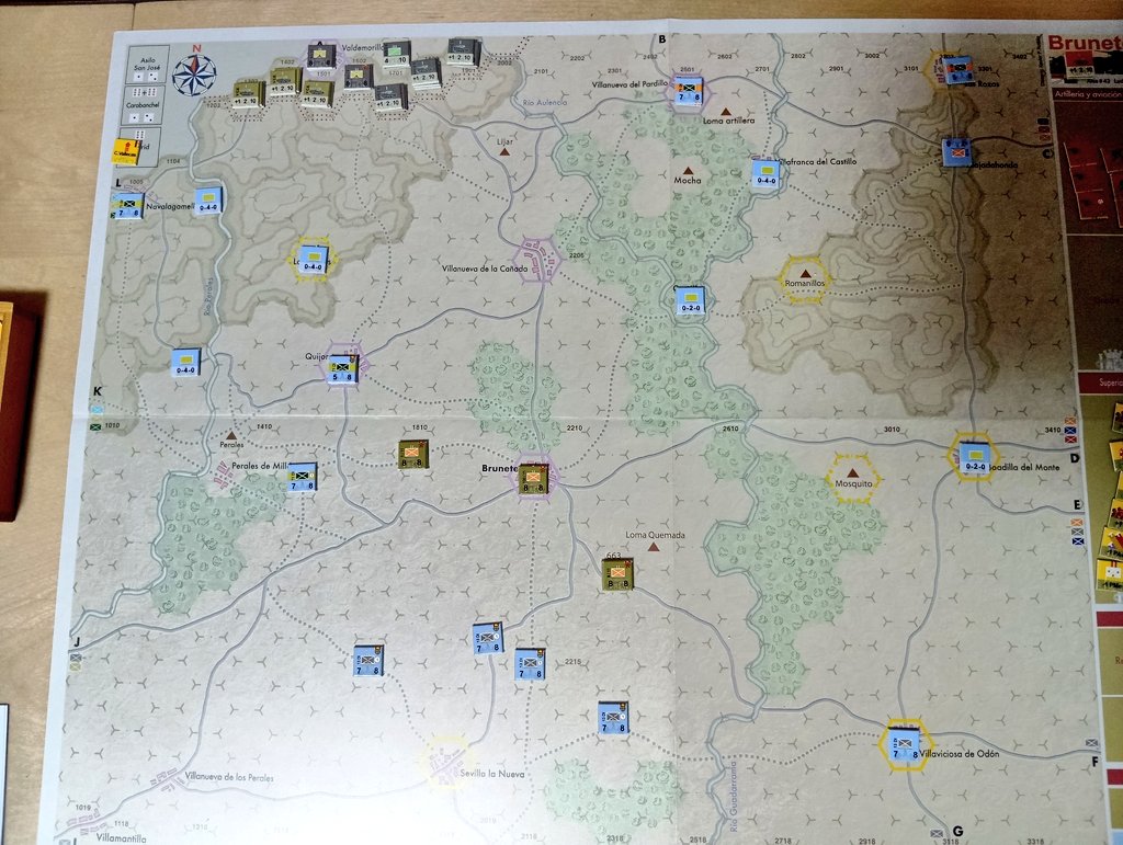 rubbishdog21's tweet photo. ブルネテの戦い
マップ上の色んなところに勝利得点都市がある。共和国軍がどこを攻めるかで展開はかなり変わりそう。
とりあえず歴史通りやってみようかな https://t.co/I3juoT4Ito